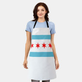 Chicago City flag Apron Schort (Gedragen)