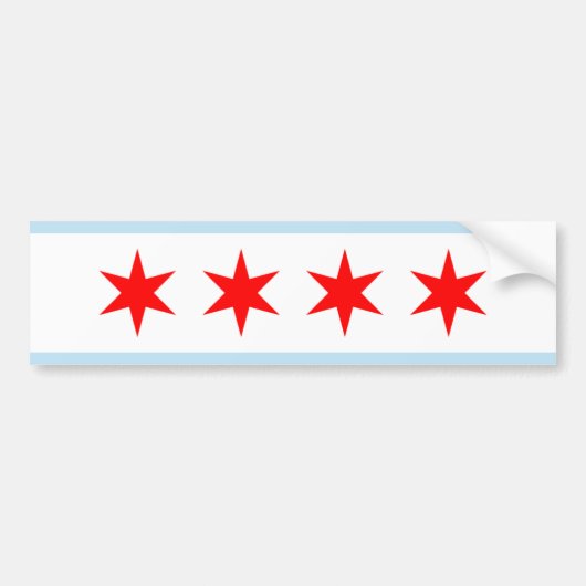 Chicago City Flag Bumpersticker (Voorkant)