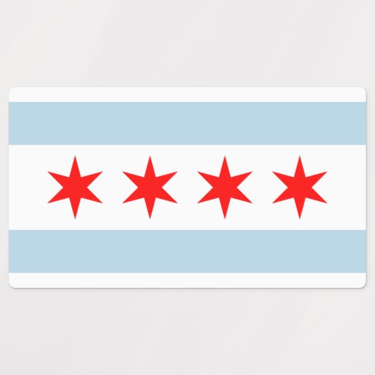 Chicago city flag custom multipurpose labels (Design 2)