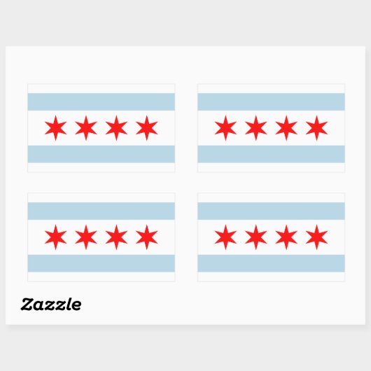 Chicago city flag custom stickers (Vel)