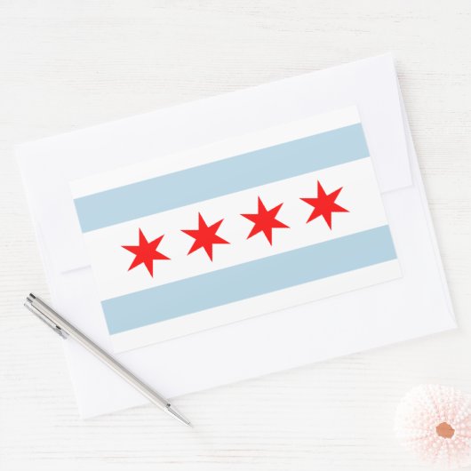 Chicago city flag custom stickers (Envelop)