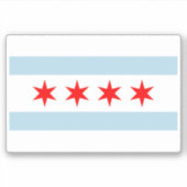 Chicago city flag custom vinyl sticker (Voorkant)