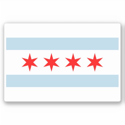 Chicago city flag custom vinyl sticker (Voorkant)