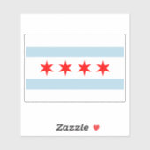 Chicago city flag custom vinyl sticker (Vel)