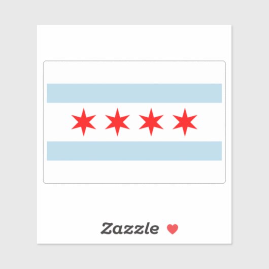 Chicago city flag custom vinyl sticker (Vel)