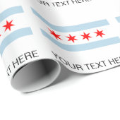 Chicago city flag custom wrapping paper rolls cadeaupapier (Rol Hoek)