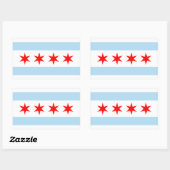 Chicago City Flag Rectangle Sticker (Vel)