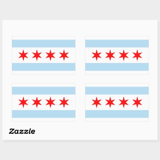 Chicago City Flag Rectangle Sticker (Vel)