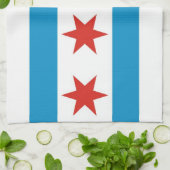 chicago city flag towel usa theedoek (Gevouwen)