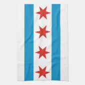 chicago city flag towel usa theedoek (Verticaal)
