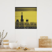 Chicago City graphic sundown and sunset graphic Poster (Keuken)
