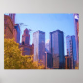 Chicago City Herfst ondertekend Poster (Voorkant)