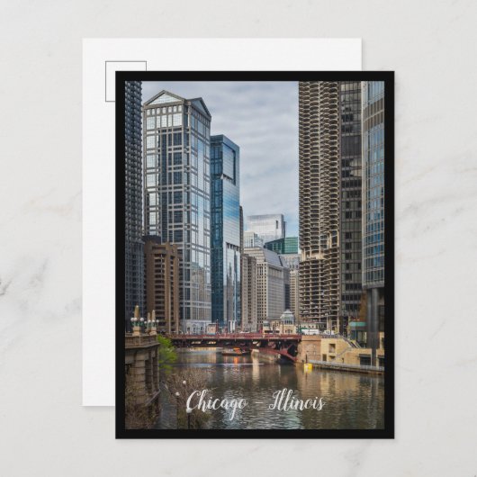 Chicago City, Illinois Briefkaart (Voorkant / Achterkant)