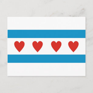 chicago city love flag hekelt usa verenigde staten briefkaart