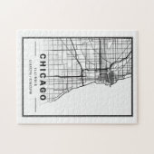 Chicago City Map | Moderne minimalistische tekenin Legpuzzel (Horizontaal)