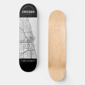 Chicago City Map Persoonlijk Skateboard (Voorkant)