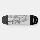 Chicago City Map Persoonlijk Skateboard (Horizontaal)