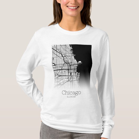 Chicago City Map T-shirt (Voorkant)