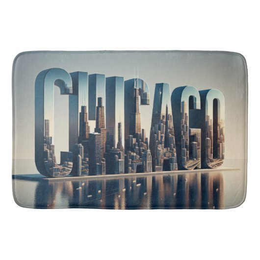 Chicago City met waterreflectie Badmat (Voorkant)