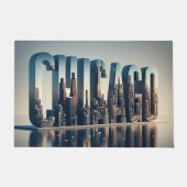 Chicago City met waterreflectie Deurmat (Voorkant)