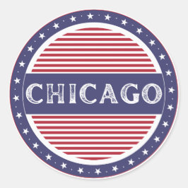 Chicago City Pride Emblem – American Identity Ronde Sticker