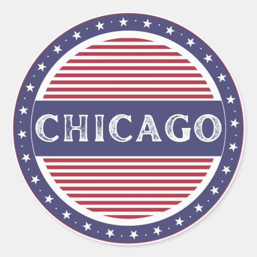 Chicago City Pride Emblem – American Identity Ronde Sticker (Voorkant)