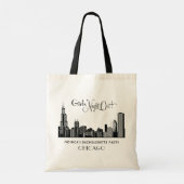 Chicago City Skyline Bachelorette Party Wedding Tote Bag (Achterkant)