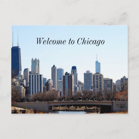 Chicago City Skyline Briefkaart (Voorkant)
