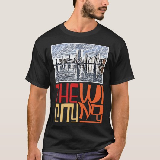 Chicago City Skyline  Chicago Skyline Silhouette T-shirt (Voorkant)