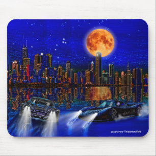 Chicago City Skyline en Street-Racing Cars Muismat