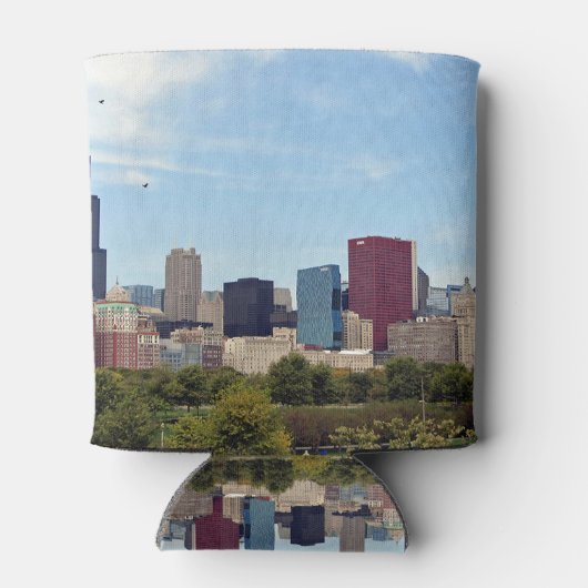 Chicago City Skyline Foto Blikjeskoeler (Achterkant)