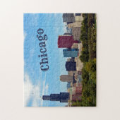 Chicago City Skyline Foto Legpuzzel (Verticaal)