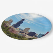 Chicago City Skyline Foto Papieren Bordje (Gekanteld)