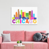 Chicago City Skyline Typografie Canvas Afdruk (Insitu (Woonkamer))