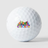 Chicago City Skyline Typografie Golfballen (Voorkant)