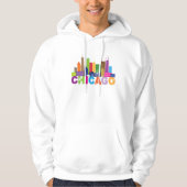 Chicago City Skyline Typografie Hoodie (Voorkant)