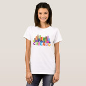 Chicago City Skyline Typografie T-shirt (Voorkant volledig)