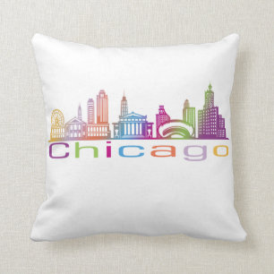 Chicago City Skyline Typography Hoodie Kussen