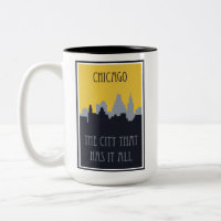 Chicago City Skyline Vintage Travel Poster