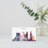 Chicago City Skyline Visitekaartje (Staand voorkant)