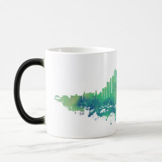 Chicago City Skyline Waterverf in blauw en groen Magische Mok