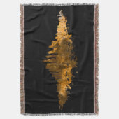 Chicago City Skyline Waterverf in sinaasappel Deken (Voorkant Verticaal)