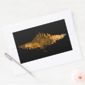 Chicago City Skyline Waterverf in sinaasappel Rechthoekige Sticker (Envelop)