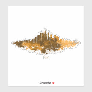 Chicago City Skyline Waterverf in sinaasappel Sticker