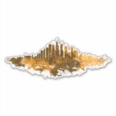 Chicago City Skyline Waterverf in sinaasappel Sticker (Voorkant)