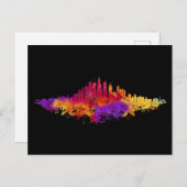 Chicago City Skyline Waterverf op wit Briefkaart (Voorkant / Achterkant)