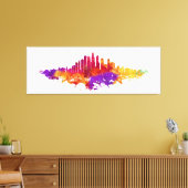 Chicago City Skyline Waterverf op wit Canvas Afdruk (Insitu (Woonkamer))