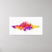 Chicago City Skyline Waterverf op wit Canvas Afdruk (Voorkant)