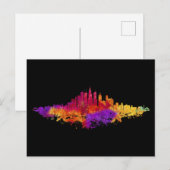 Chicago City Skyline Waterverf op wit Feestdagenkaart (Voorkant / Achterkant)