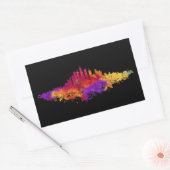 Chicago City Skyline Waterverf op wit Rechthoekige Sticker (Envelop)